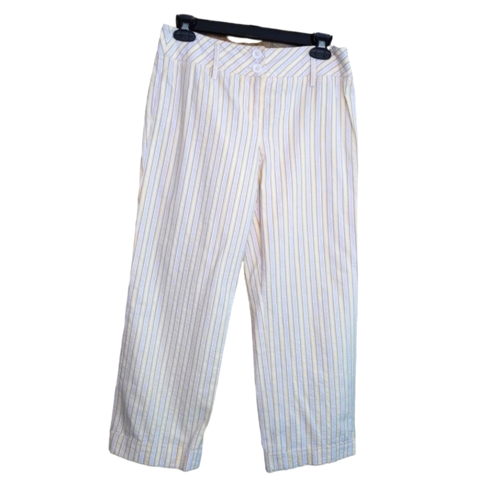 Loft yellow stripe Capri pants